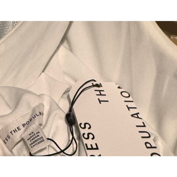 NWT DRESS THE POPULATION Silver Emilia Sequin Long Sleeve Cocktail Dress Size XL - Picture 12 of 12